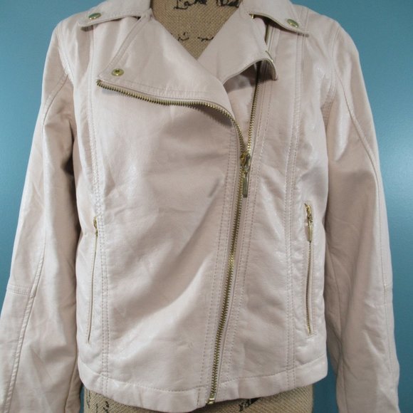 JLO Jennifer Lopez Beige Moto Jacket - Picture 2 of 11